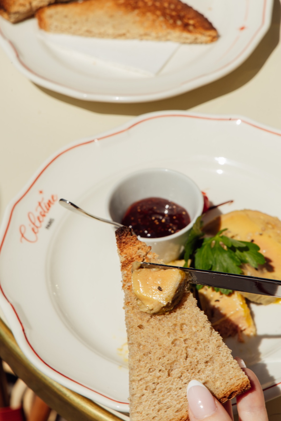 Toast au foie gras, confiture de figue